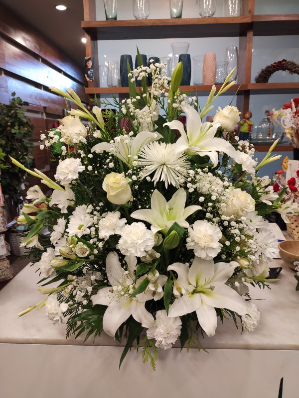 Centro flor blanca