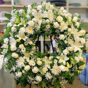 Corona de rosas funeral