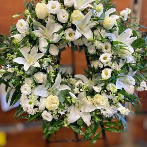 Corona flor fresca funeral