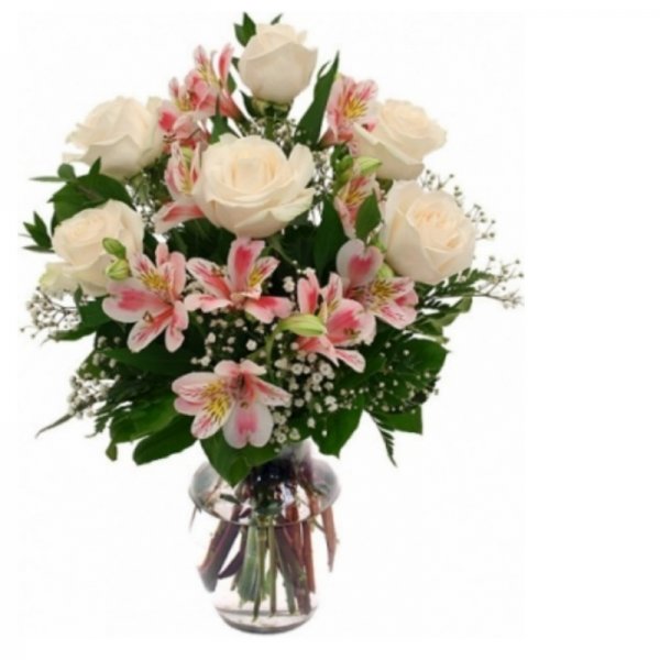 Ramo 6 rosas blancas Arya